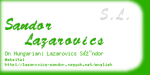 sandor lazarovics business card